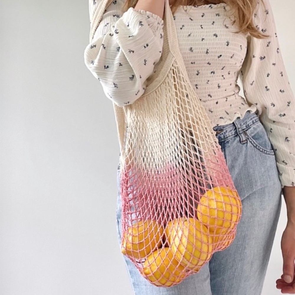 Camp Collection Dip Dye Ombre Pink Macrame
Reusable Tote